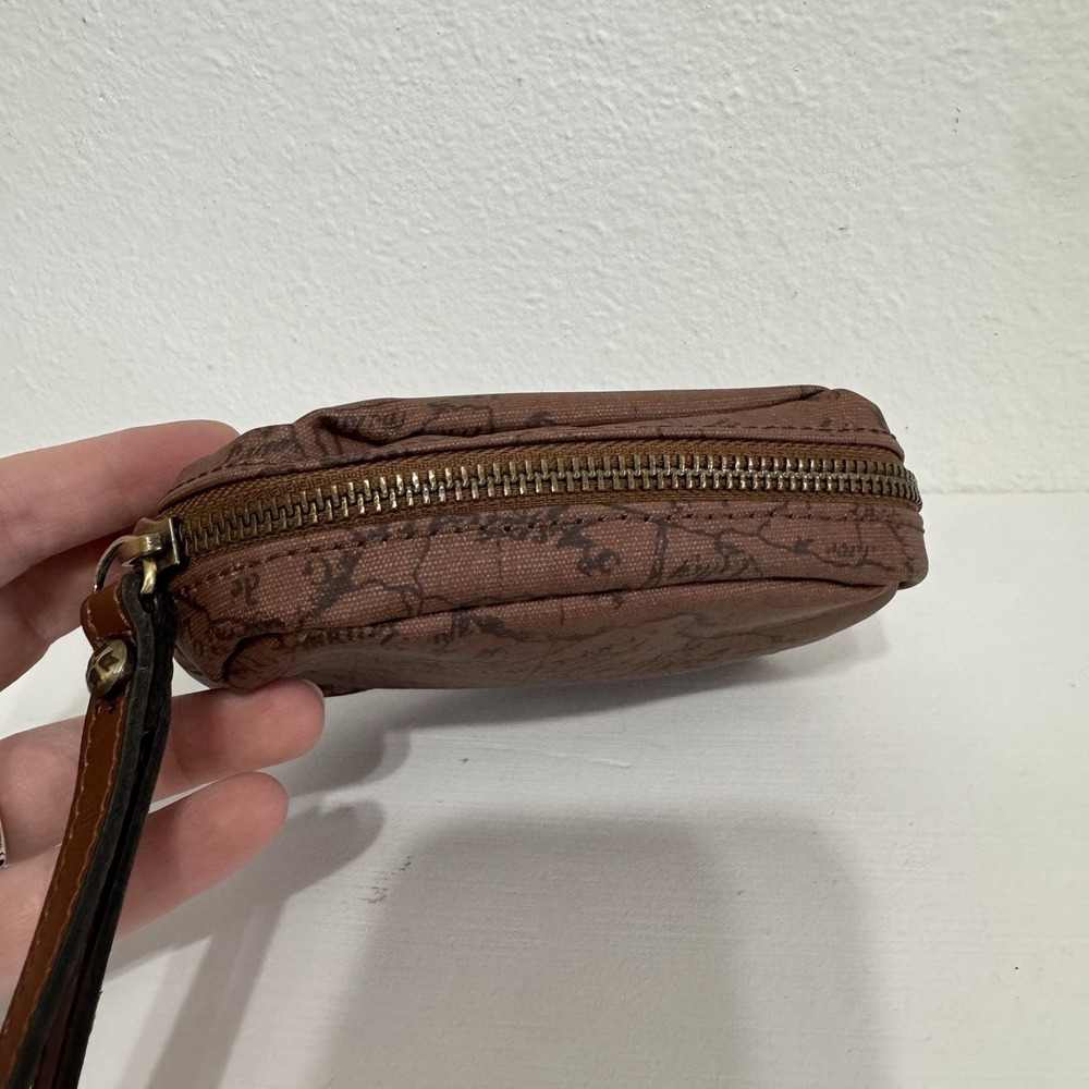 Patricia Nash Brown Leather Signature Map Small Zipper Pouch‎ - Picture 7 of 11